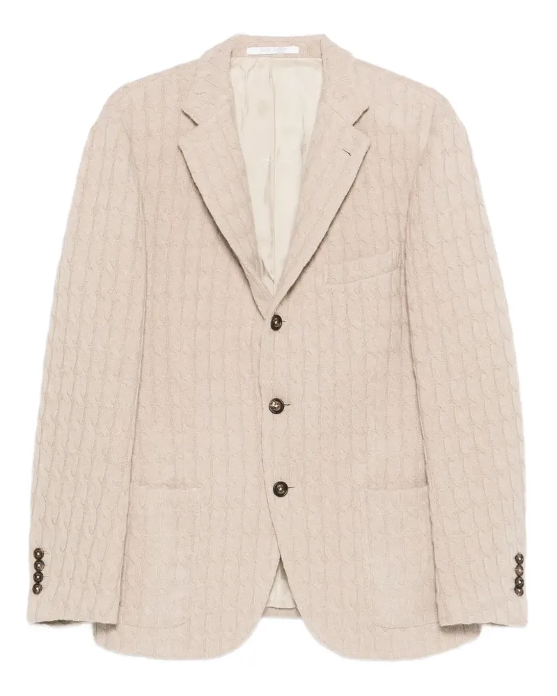 Eleventy Einreihiges Sakko mit Zopfmuster - Nude Nude