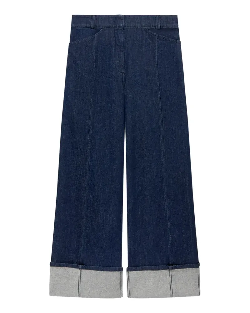 Another Tomorrow cuffed seamed jeans - Blau Blau
