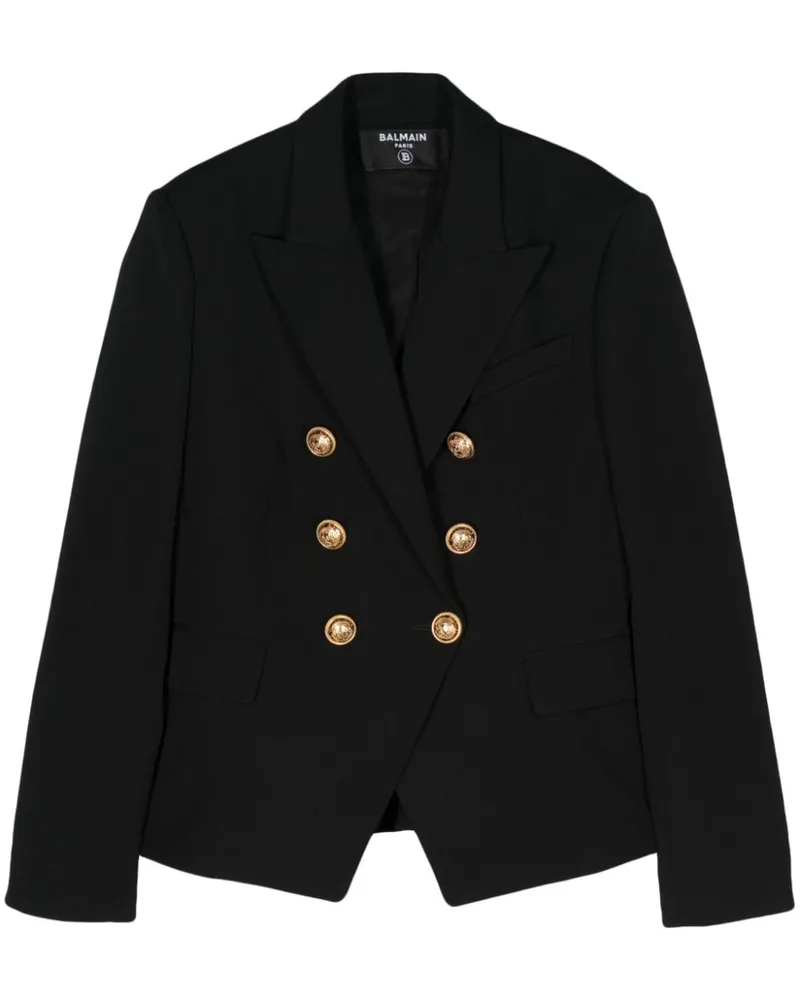Balmain Doppelreihiger 6-Button Blazer - Schwarz Schwarz