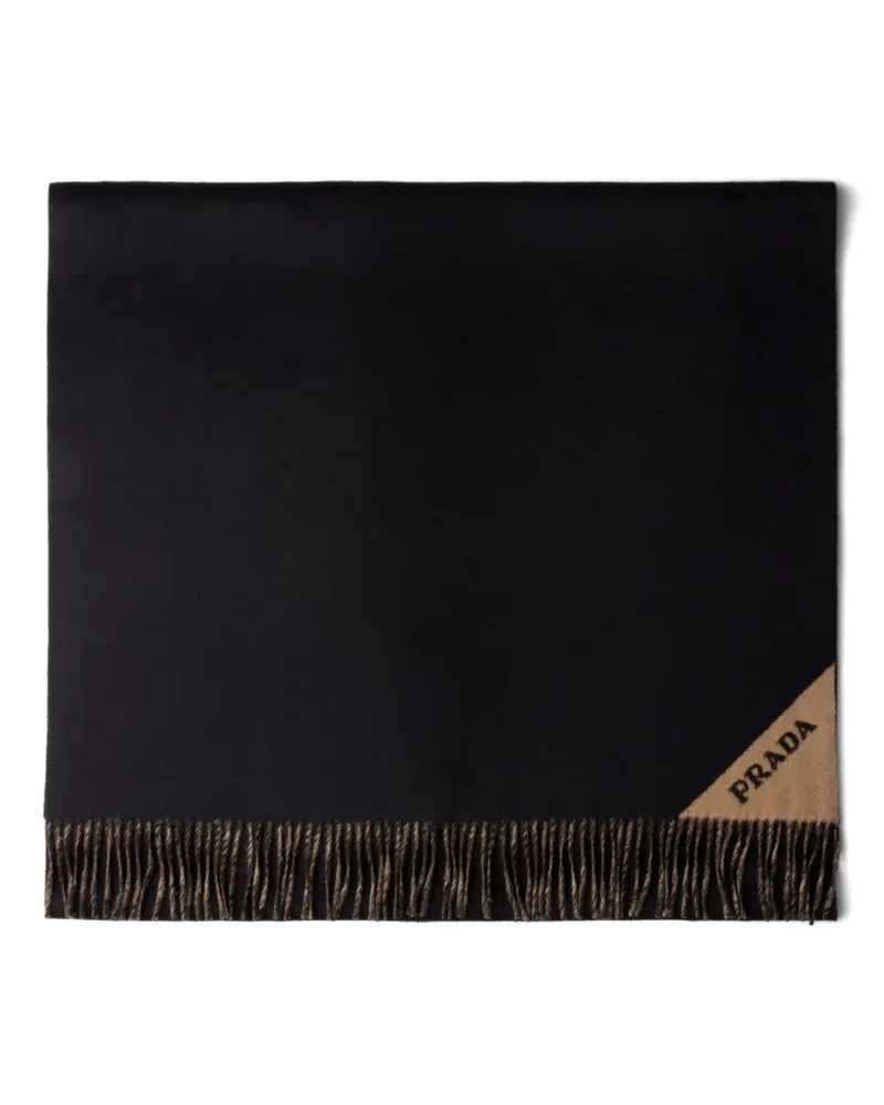 Prada Kaschmirschal mit Jacquard-Logo - Schwarz Schwarz