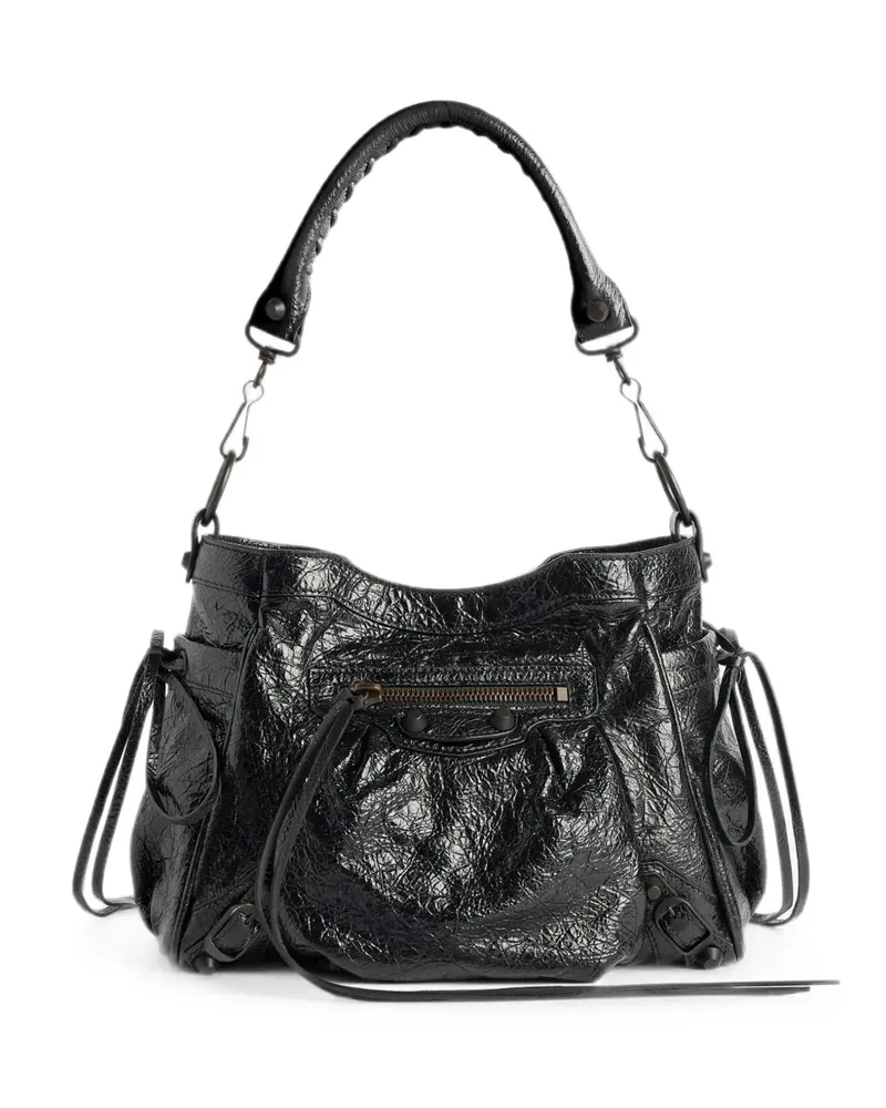 Balenciaga small Le City crinkled-leather tote bag - Schwarz Schwarz