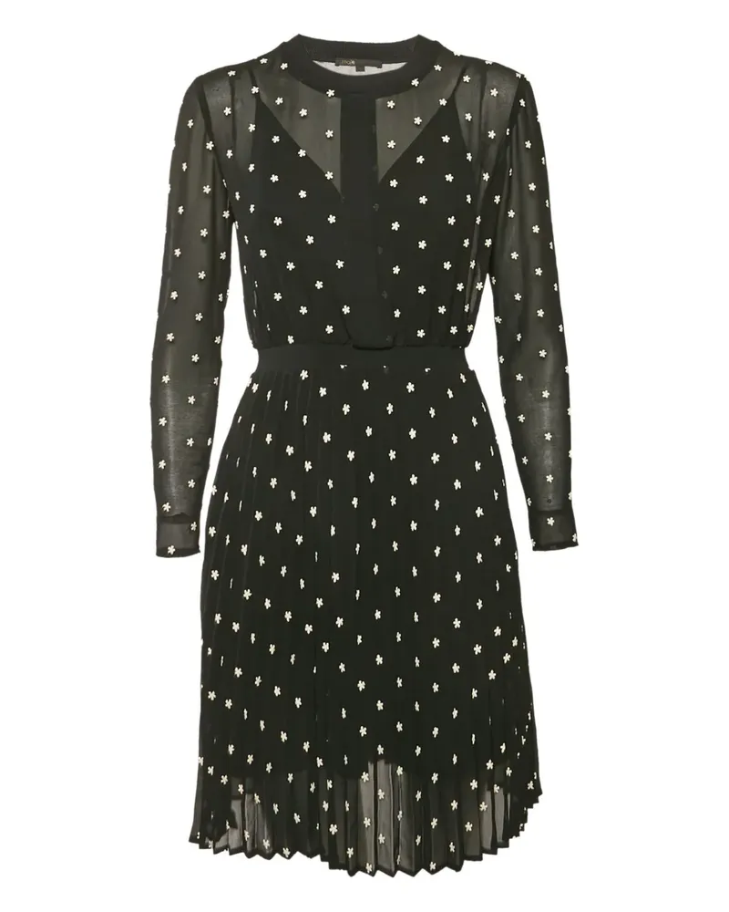 Maje Kleid mit Blumenstickerei - Schwarz Schwarz