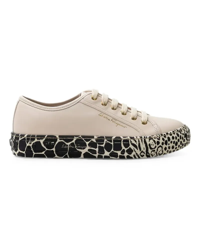 Ferragamo Sneakers mit Gancini-Print - Nude Nude