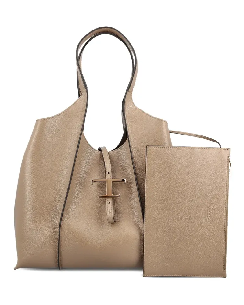TOD'S medium T-buckle tote bag - Nude Nude