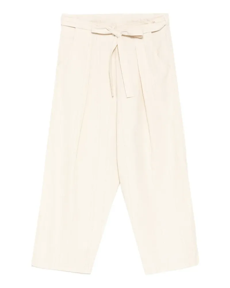 forme d'expression tie-waist vertical-stripe trousers - Nude Nude