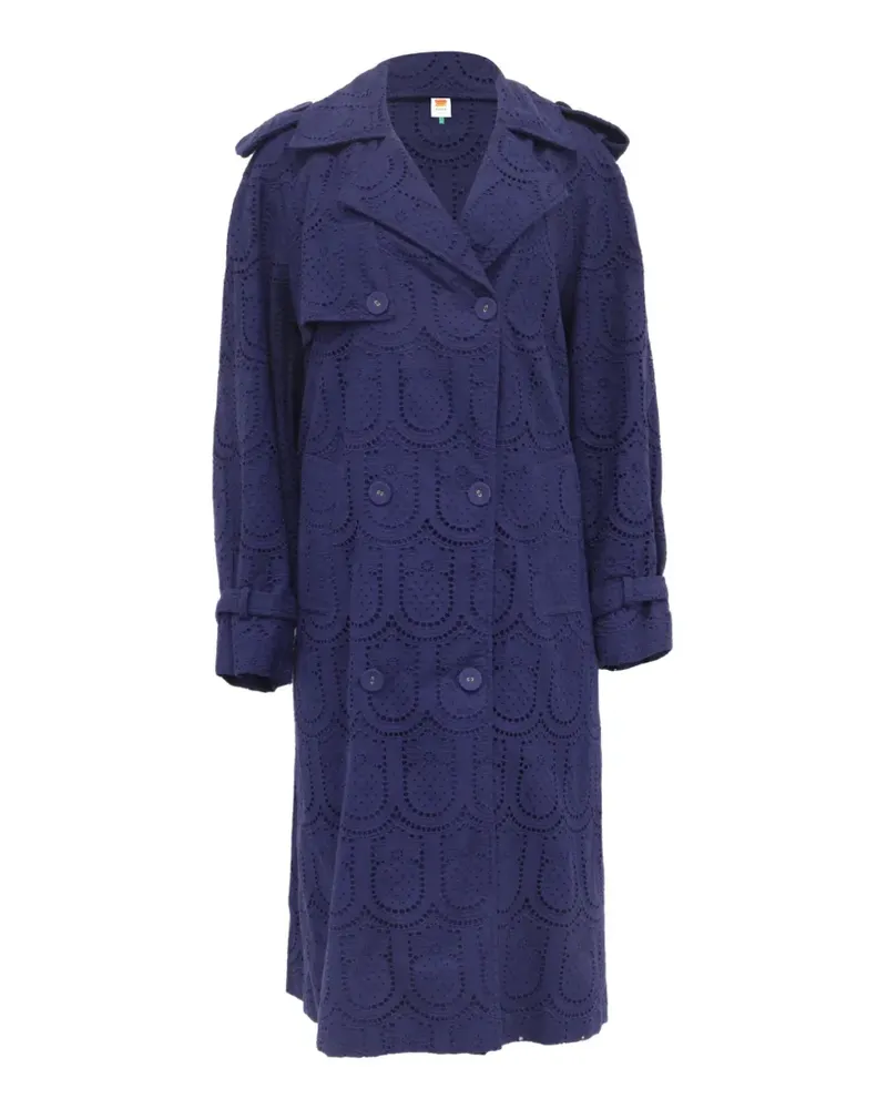 FARM Rio eyelet double-breasted trench coat - Violett Violett