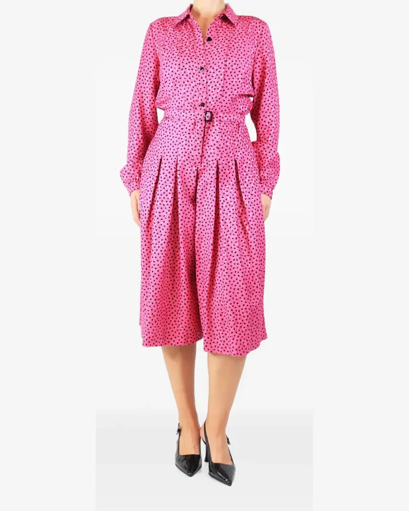 Vanessa Seward heart-print belted jumpsuit - Rosa Rosa