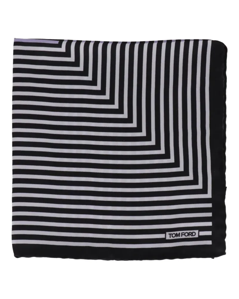 Tom Ford striped-pattern pocket square - Schwarz Schwarz