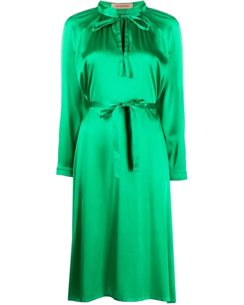 Yves Salomon Kleid mit Satin-Finish - Grün Grün