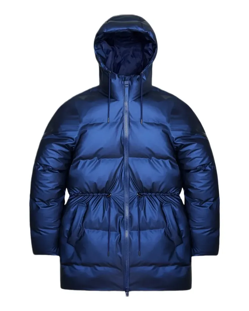 RAINS Alta Long quilted hooded coat - Blau Blau