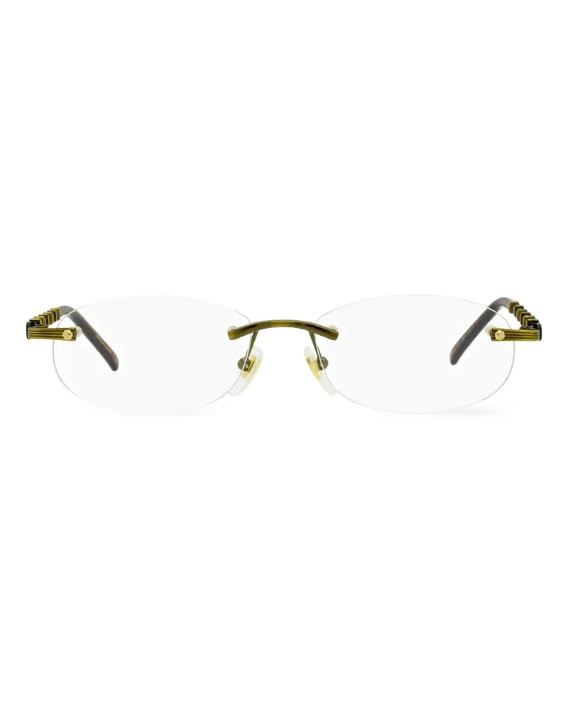 Gucci Rahmenlose Brille mit Bambus-Detail - Gold Gold