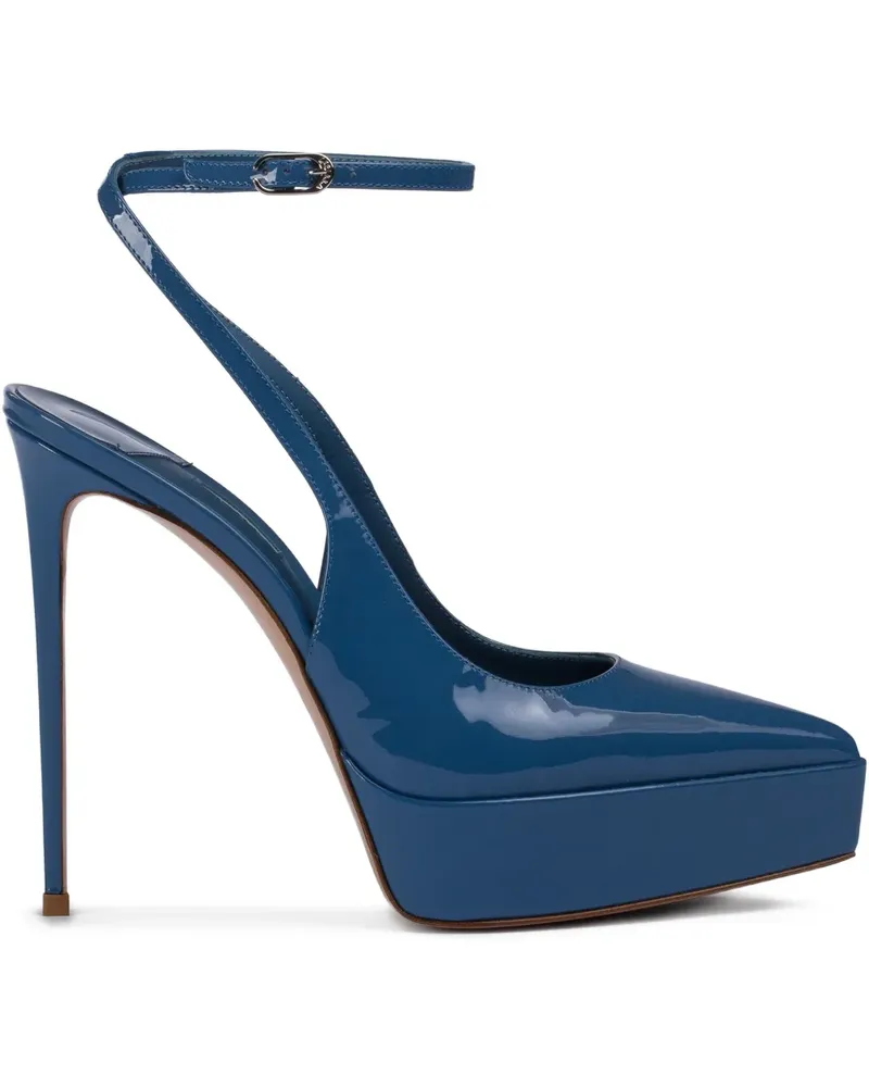Le Silla Uma Plateau-Pumps aus Lackleder 160mm - Blau Blau