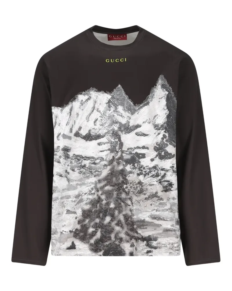 Gucci Langarmshirt mit grafischem Print - Schwarz Schwarz