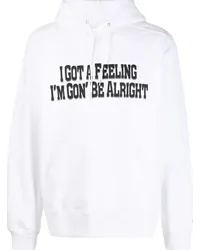 Sacai Hoodie mit Slogan-Print Weiß