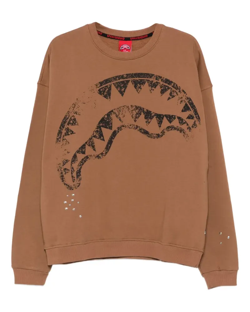 Sprayground shark-stamp sweatshirt - Braun Braun