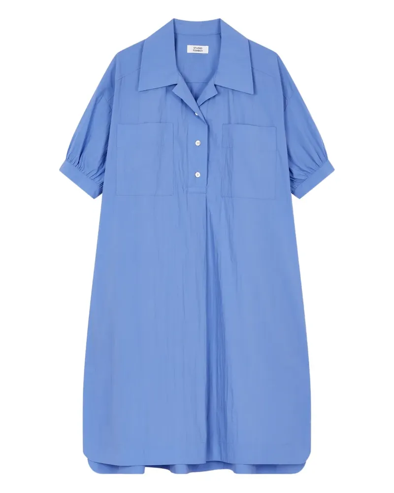 STUDIO TOMBOY Hemdkleid mit Puffärmeln - Blau Blau