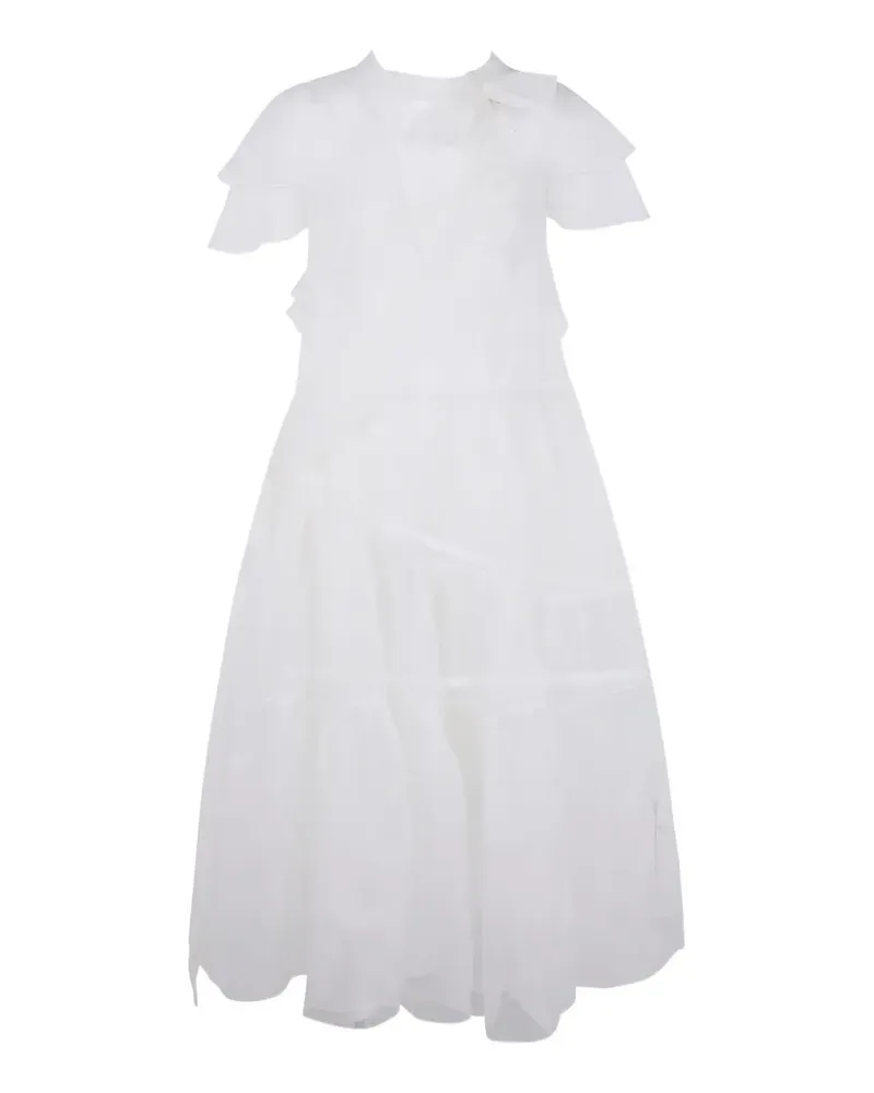 Simone Rocha Gerüschtes Kleid aus Seide - Weiß Weiß