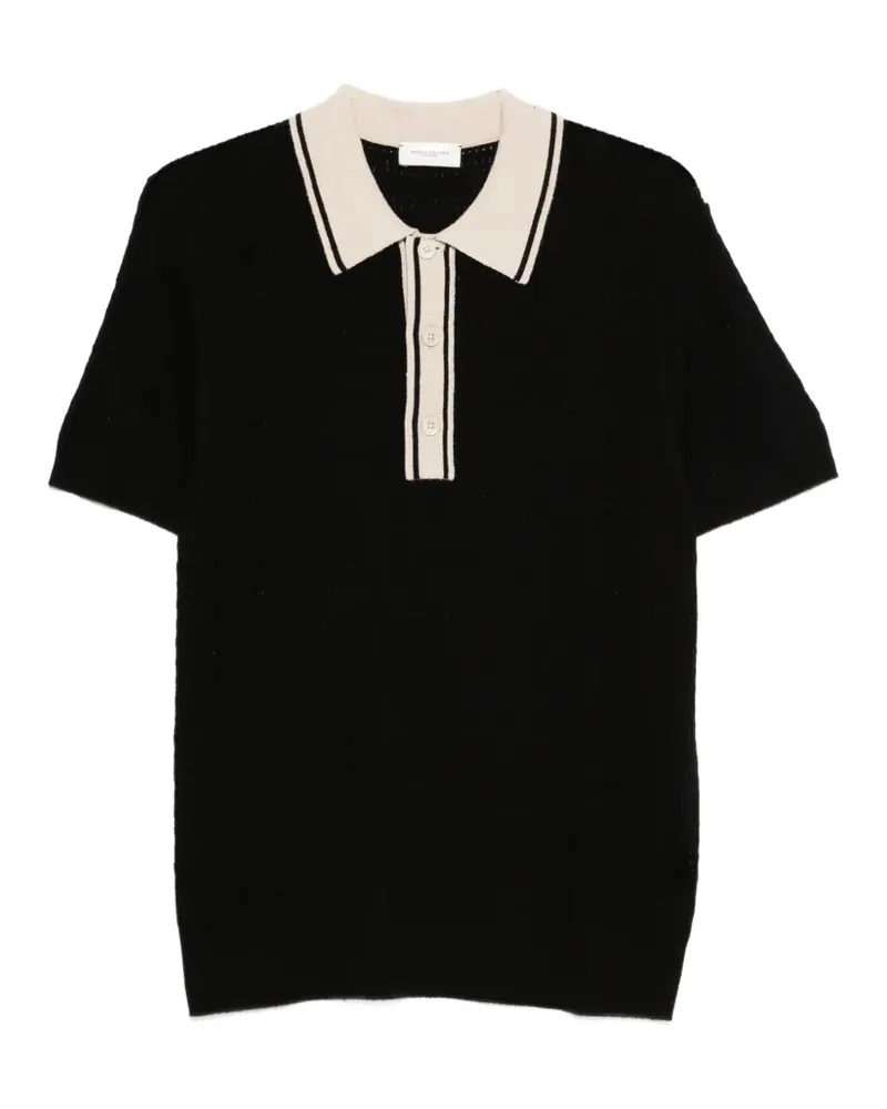 Paolo Pecora Milano Gestricktes Poloshirt - Schwarz Schwarz