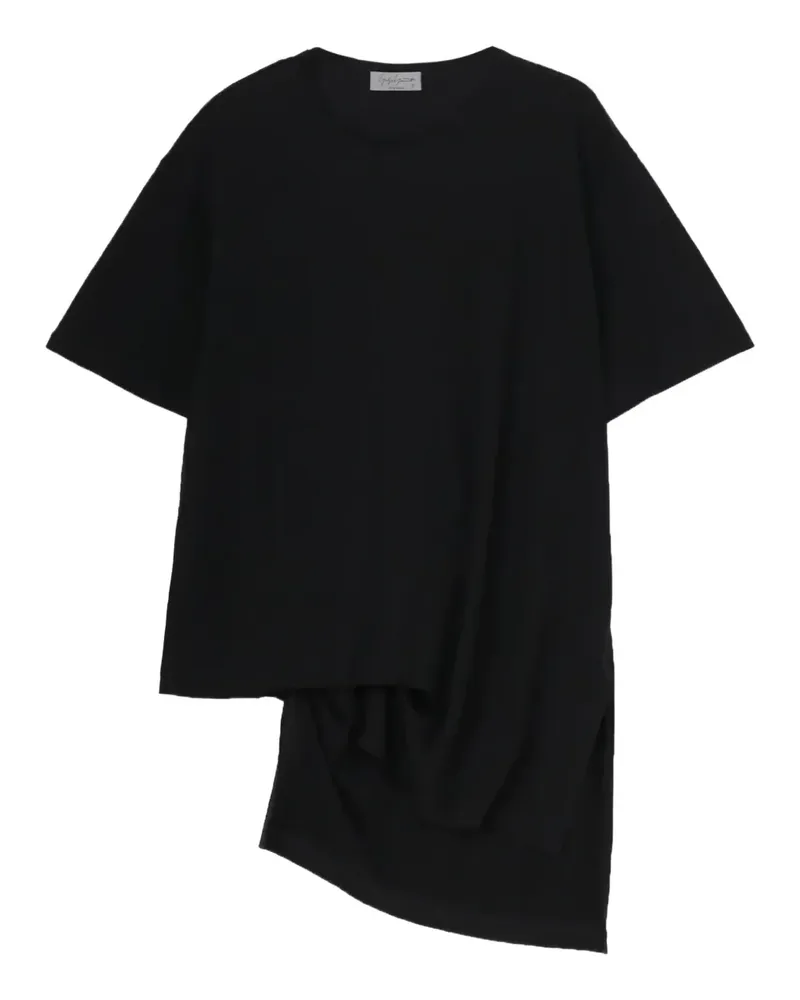 Yohji Yamamoto Asymmetrisches T-Shirt - Schwarz Schwarz