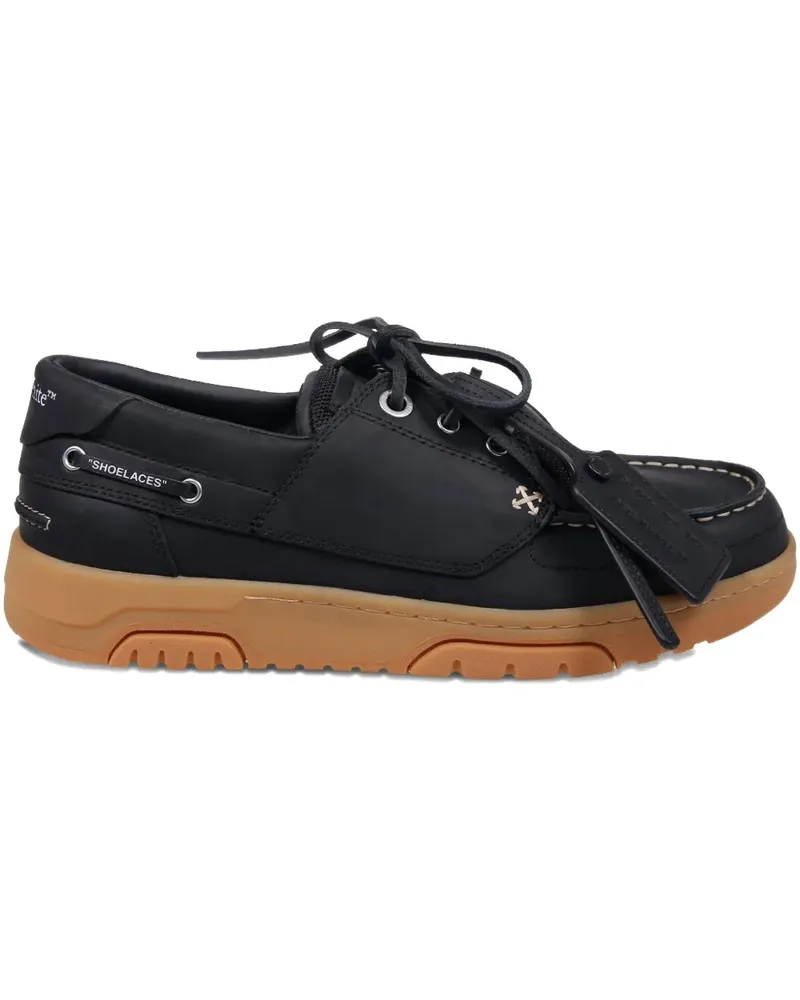 OFF-WHITE contrast-stitch boat shoes - Schwarz Schwarz