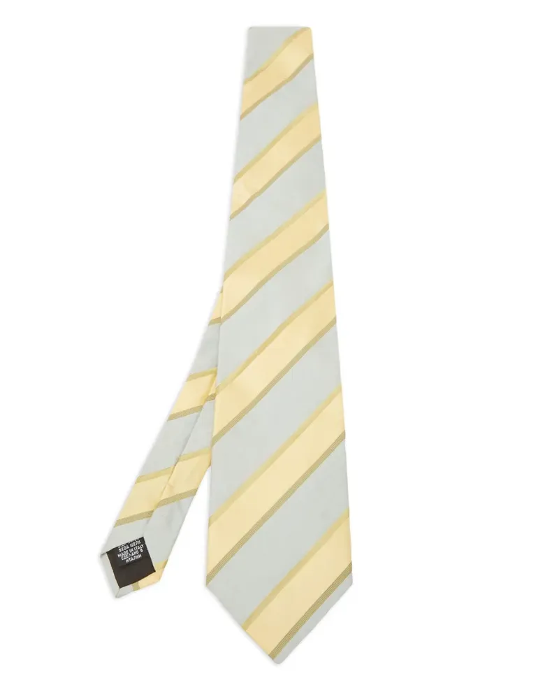 HUGO BOSS Pre-owned Seidenkrawatte mit Streifen - Grau Grau