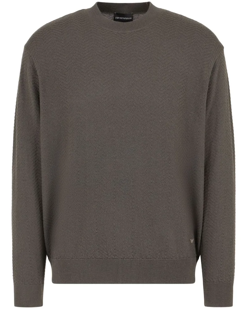 Emporio Armani Strukturierter Pullover mit Stehkragen - Grau Grau