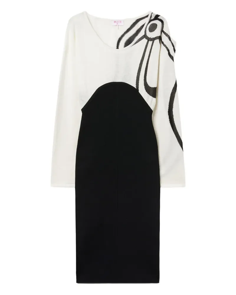 Emilio Pucci Kleid mit abstraktem Print - Schwarz Schwarz