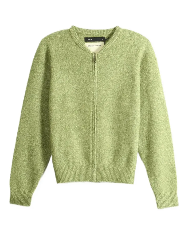 Frenckenberger Gerippter Cardigan mit Reißverschluss - Grün Grün