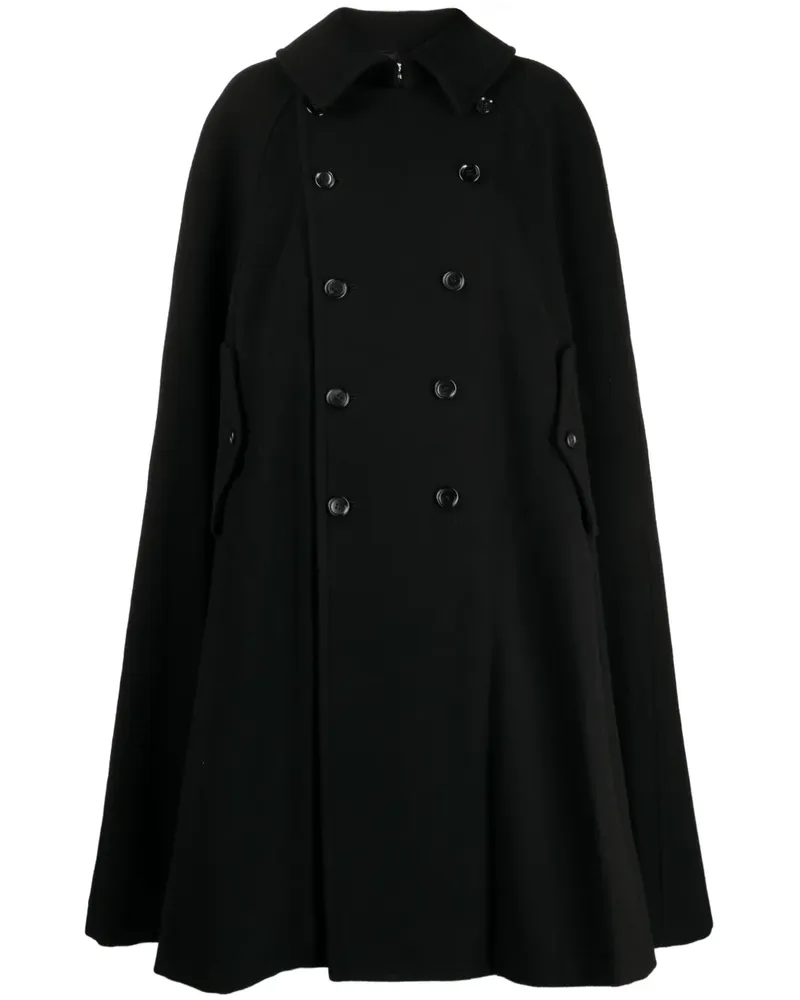 Comme des Garçons Doppelreihiger Mantel - Schwarz Schwarz