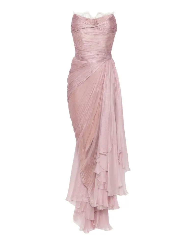 Maria Lucia Hohan Drapiertes Jolie X Maxikleid mit Spitzenbesatz - Rosa Rosa
