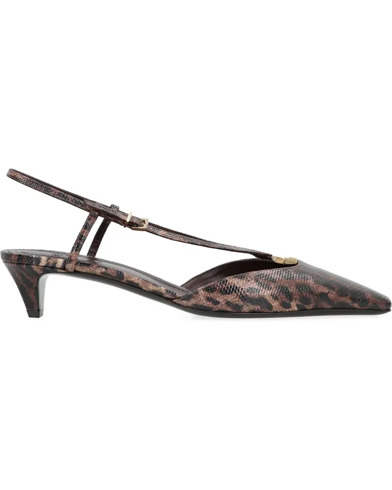 Fendi Slingback-Pumps mit Animal-Print 40mm - Braun Braun