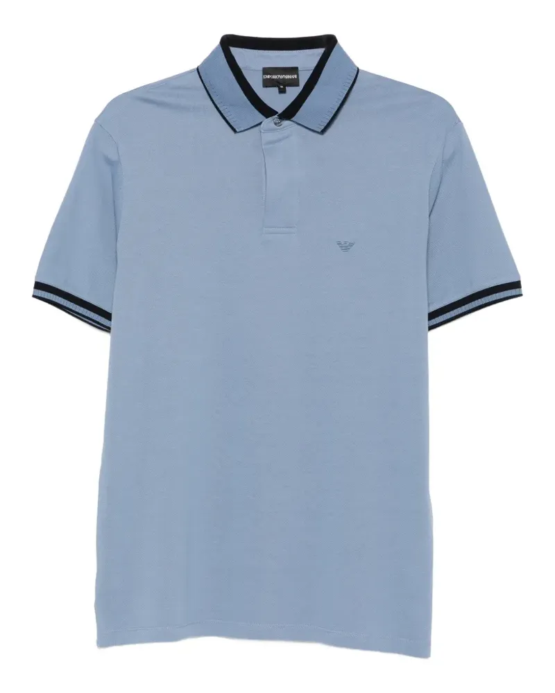 Emporio Armani logo-embroidered polo shirt - Blau Blau