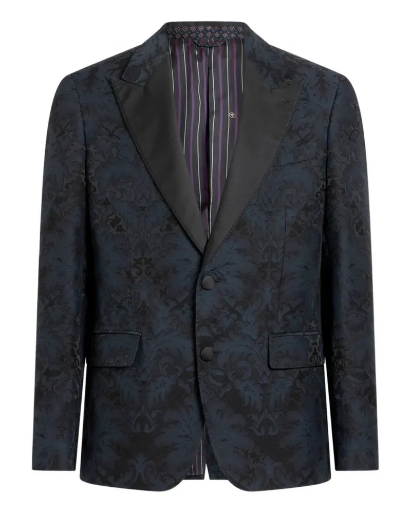 Etro Sakko mit Jacquard-Blumenmuster - Blau Blau