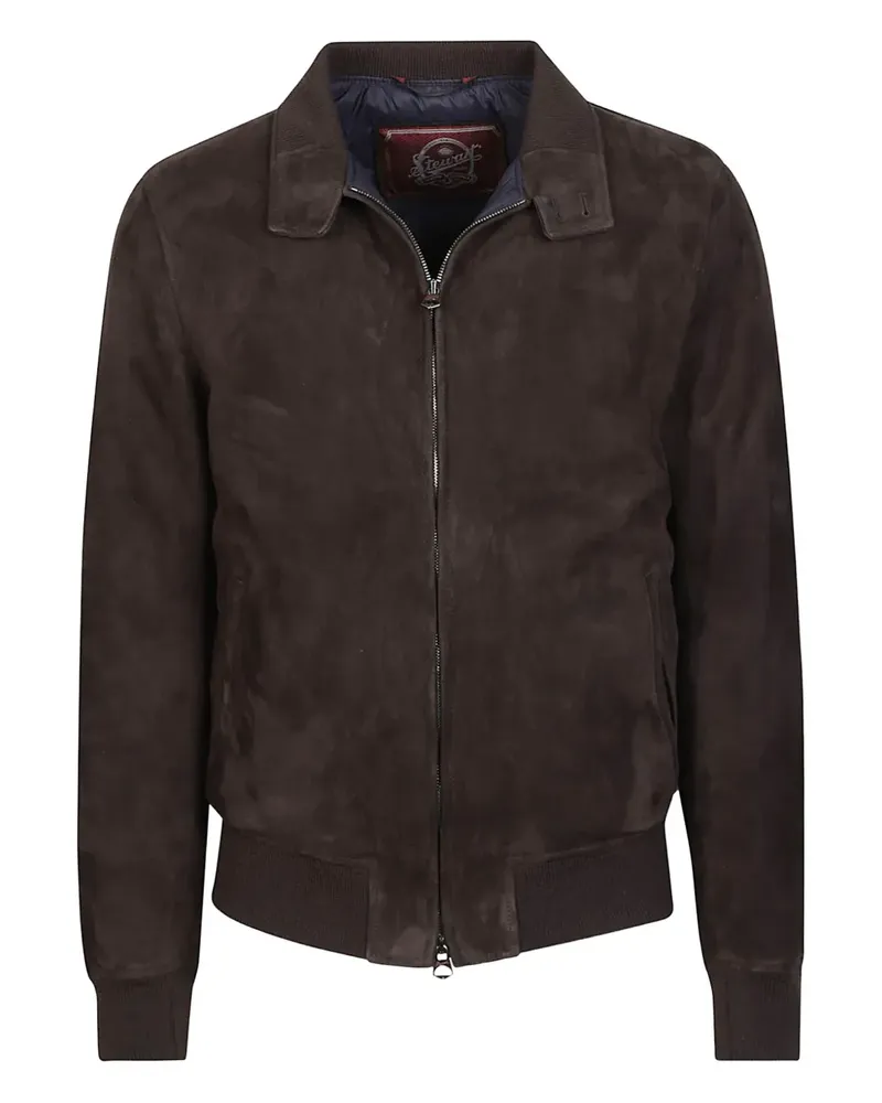 Stewart suede zip-up bomber jacket - Braun Braun