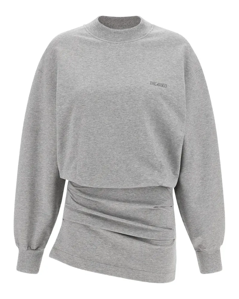 ATTICO oversized sweatshirt draping mini dress - Grau Grau