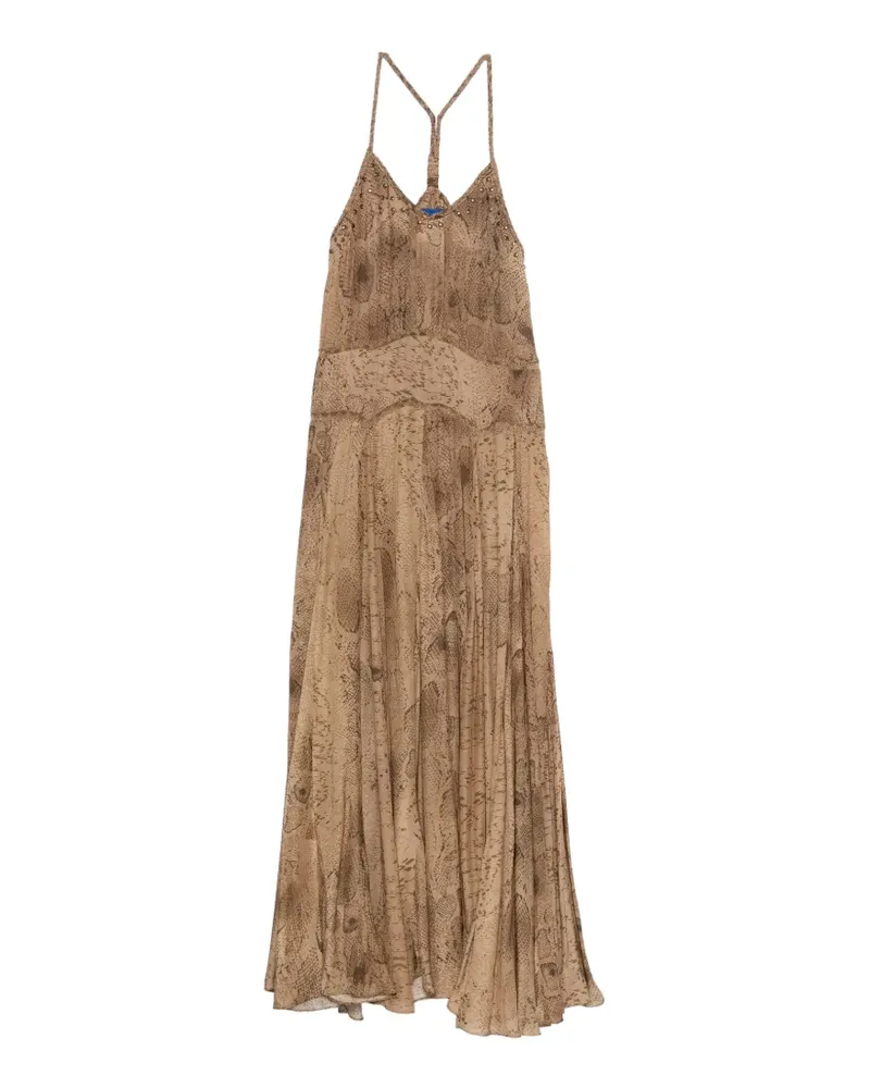 Mes Demoiselles snake-print maxi dress - Nude Nude
