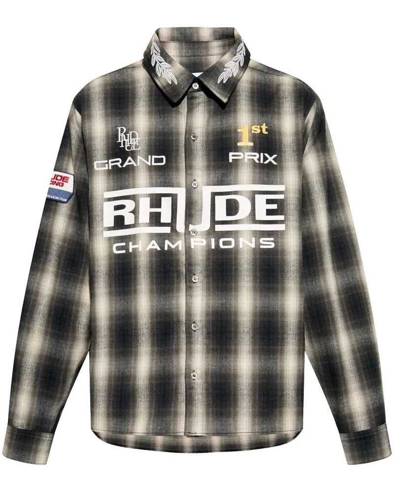 RHUDE Racing Hemd - Schwarz Schwarz