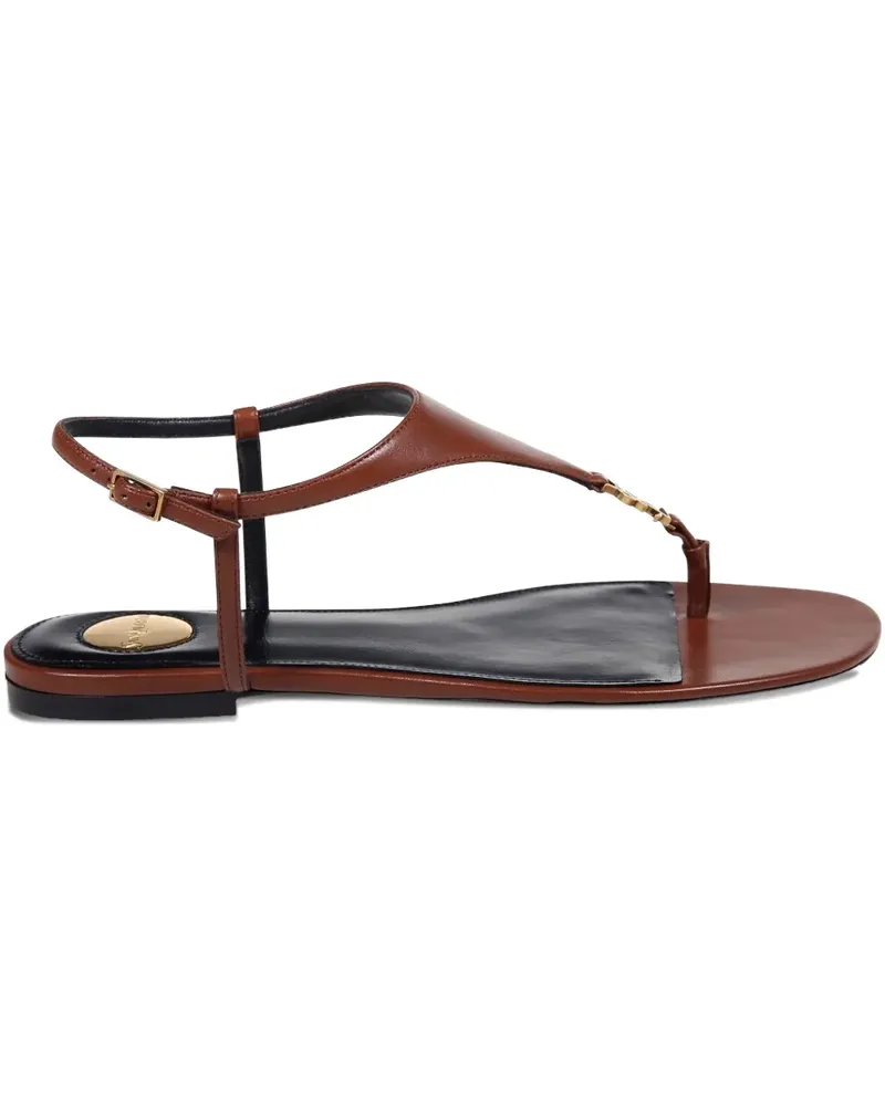 Saint Laurent Sandalen mit Logo-Verzierung - Braun Braun