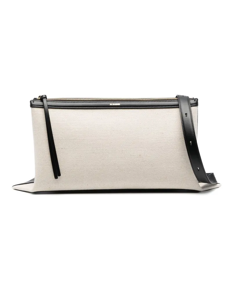 Jil Sander Kleine Schultertasche mit Logo-Stempel - Schwarz Schwarz