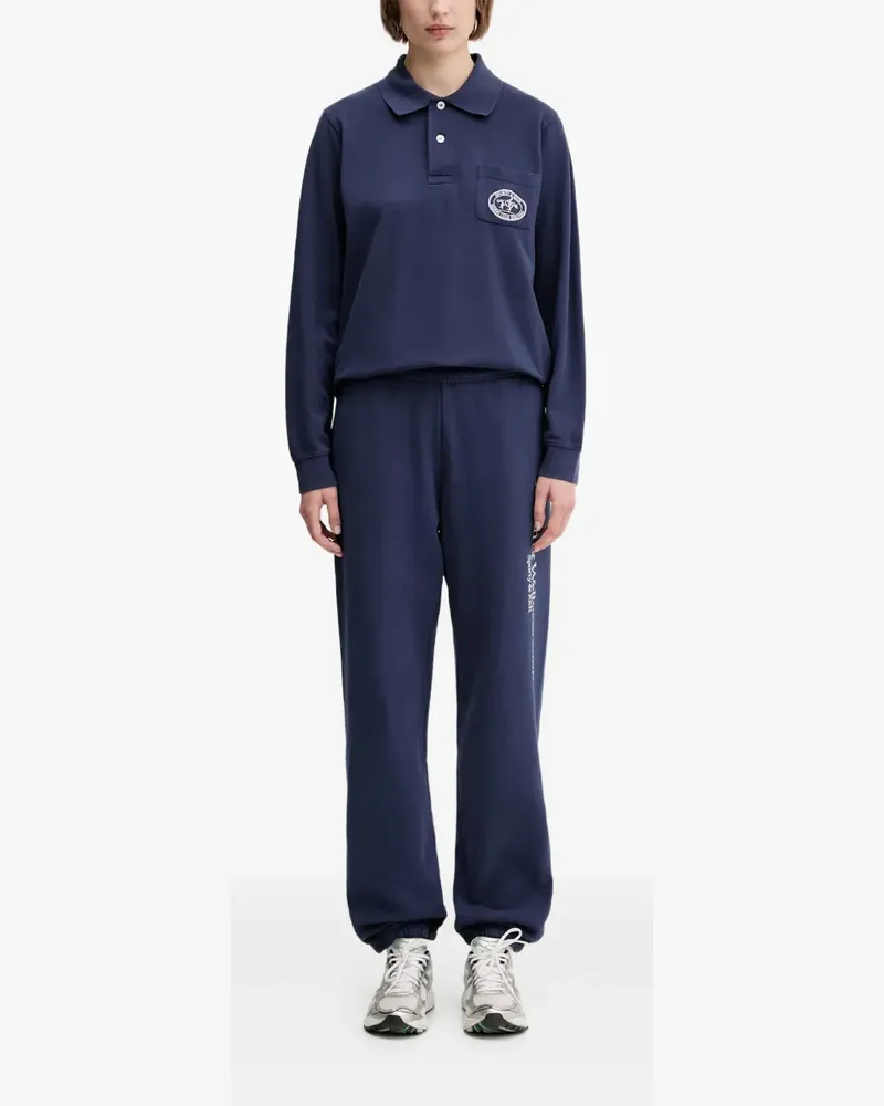 SPORTY & RICH Poloshirt mit Logo-Stickerei - Blau Blau