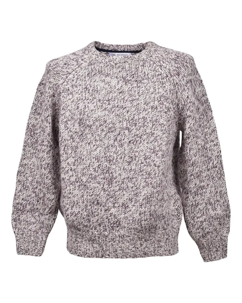 Brunello Cucinelli chunky-knit raglan-sleeve sweater - Nude Nude