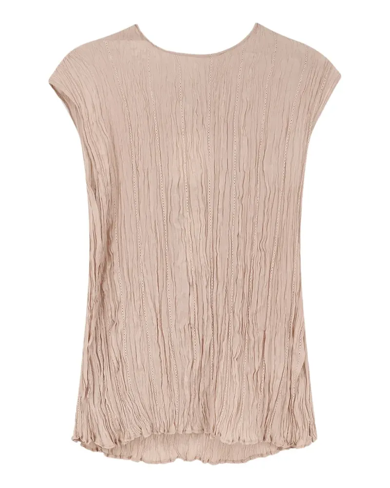 ALYSI round-neck textured top - Rosa Rosa