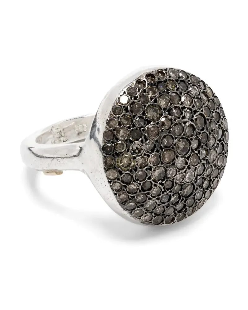 Rosa Maria Sterlingsilber-Cocktailring mit Diamant Silber