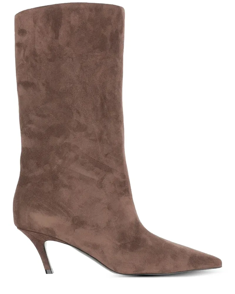 Amina Muaddi Fiona Stiefel mit Tapered-Kappe 60mm - Braun Braun