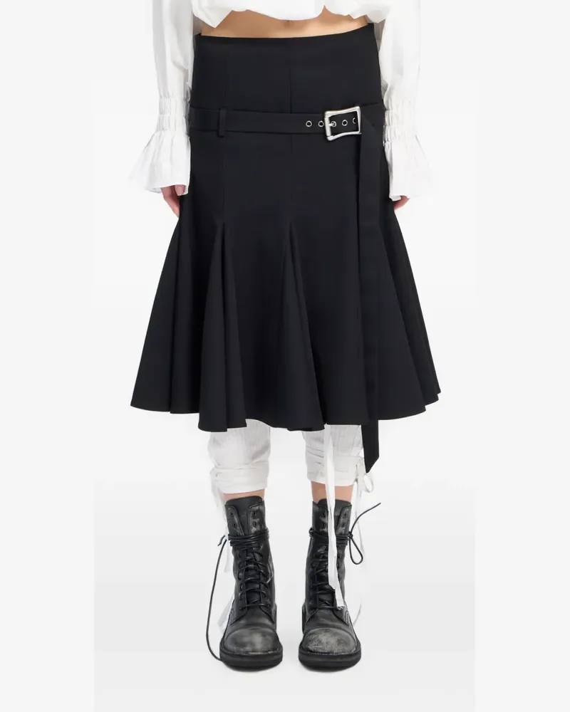 Ann Demeulemeester Helma Midirock mit Gürtel - Schwarz Schwarz