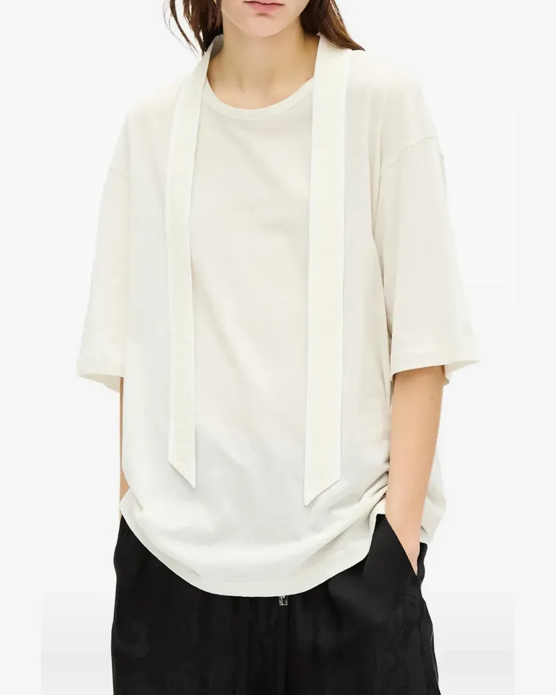Ann Demeulemeester T-Shirt mit Spitzenbesatz - Nude Nude
