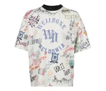 graphic-print T-shirt - Nude