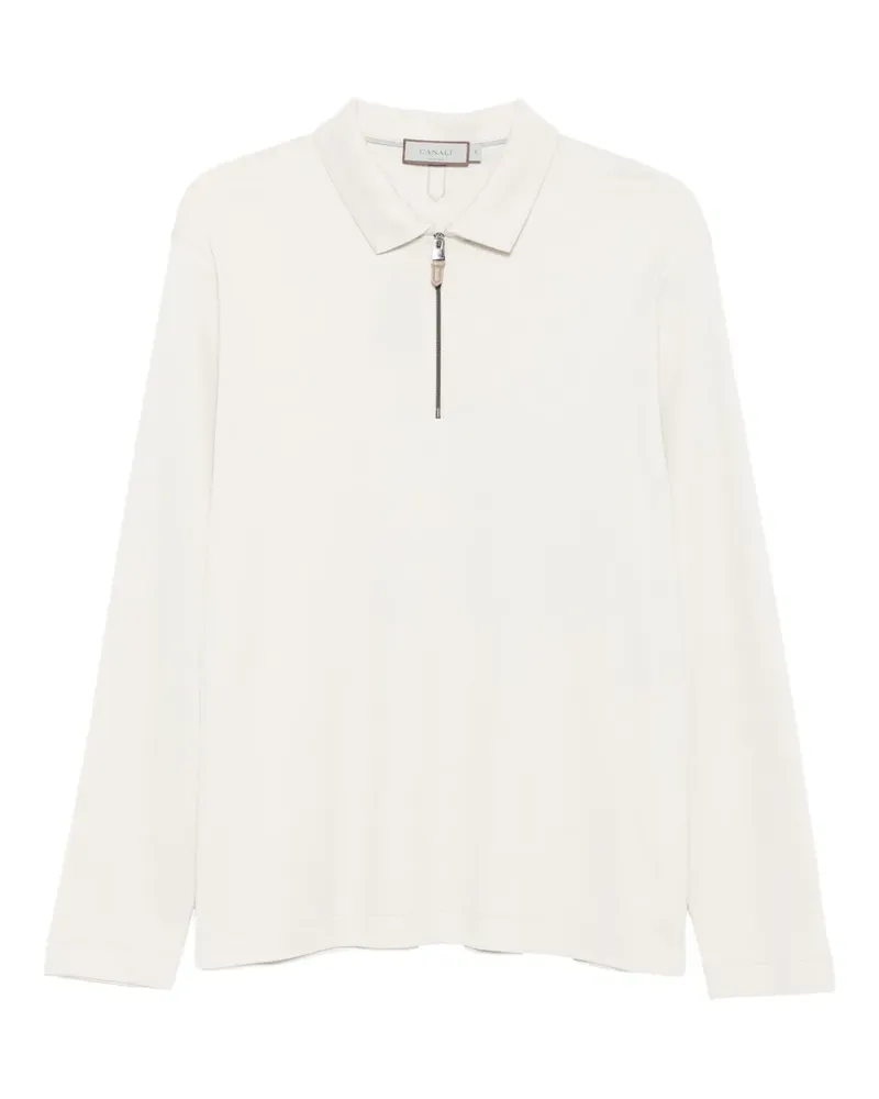 Canali Polo-Pullover mit Reißverschluss - Nude Nude