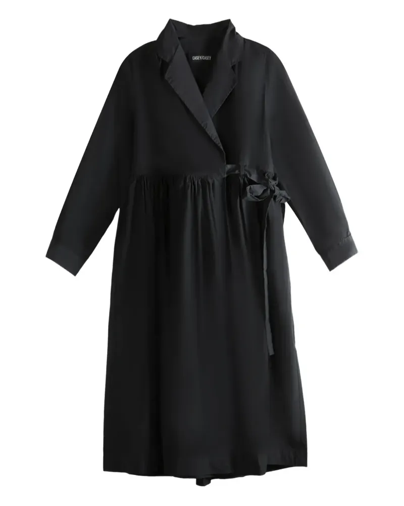Casey Casey Taffeta Colette wrap-effect gathered midi dress - Schwarz Schwarz