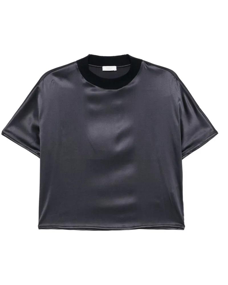 Peserico Klassische Satinbluse - Blau Blau